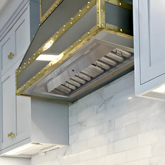 30" Range Hood Insert, Stainless Steel Kitchen Vent Hood with Dimmable LED Lights, 600CFM