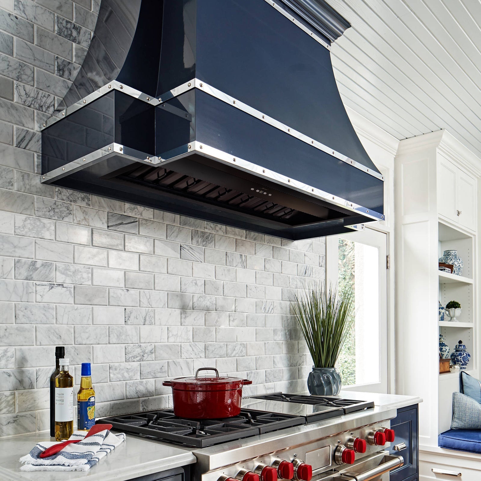 36" Range Hood Insert, Stainless Steel Kitchen Vent Hood with Dimmable LED Lights, 600CFM