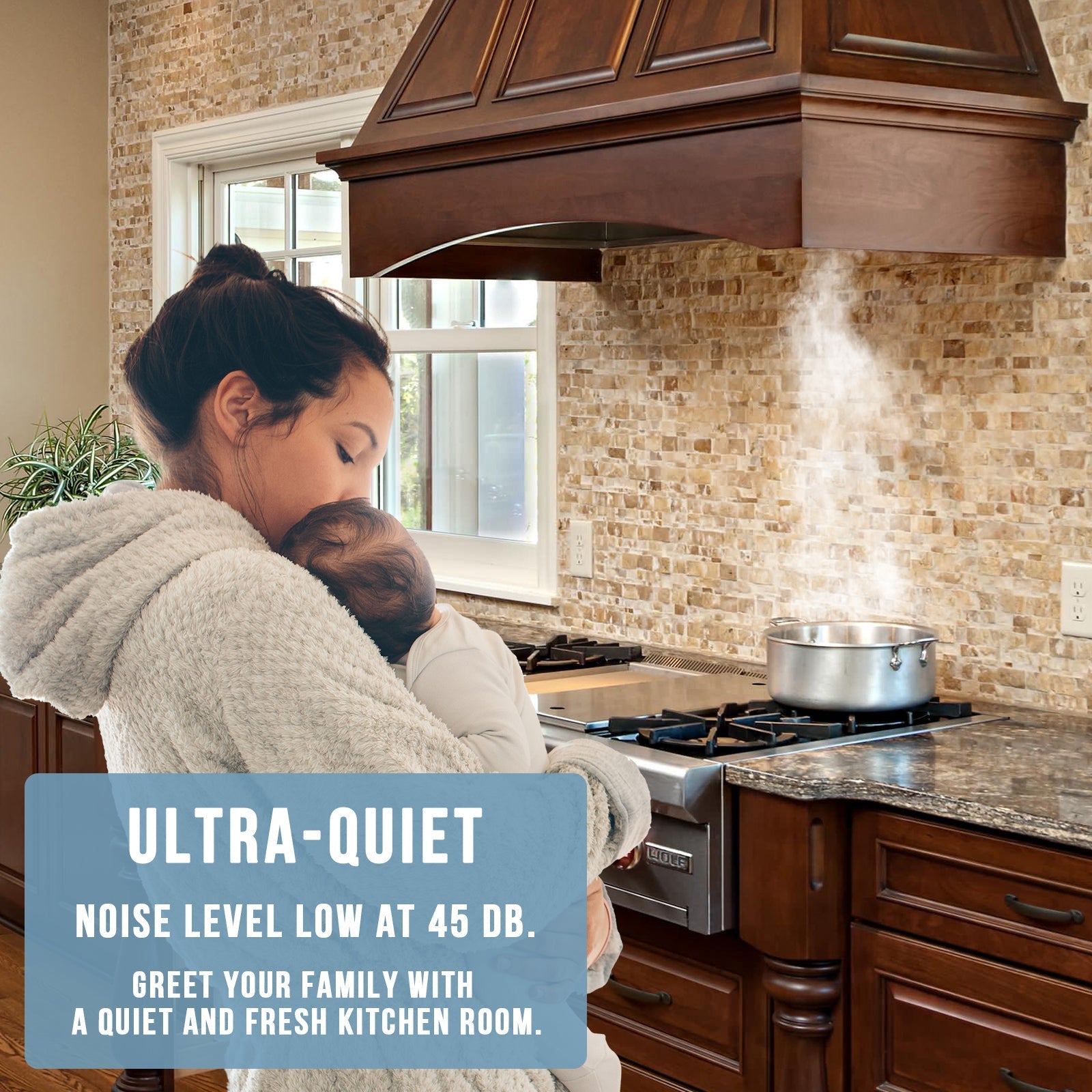 36" Range Hood Insert, Stainless Steel Kitchen Vent Hood with Dimmable LED Lights, 600CFM