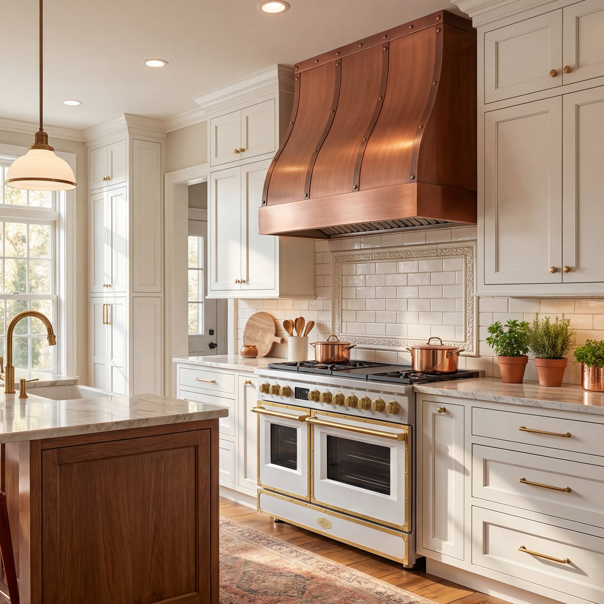 Akicon Custom Handmade Copper Range Hood Elegant Kitchen Vent Hood