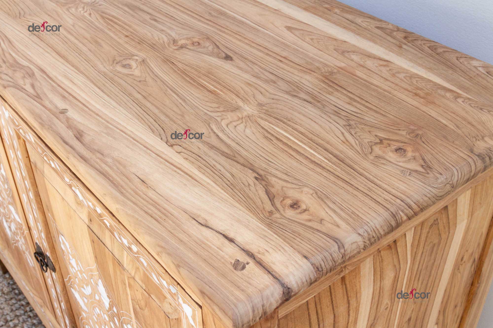 84" Long Damascus Mother Of Pearl Inlay Sideboard