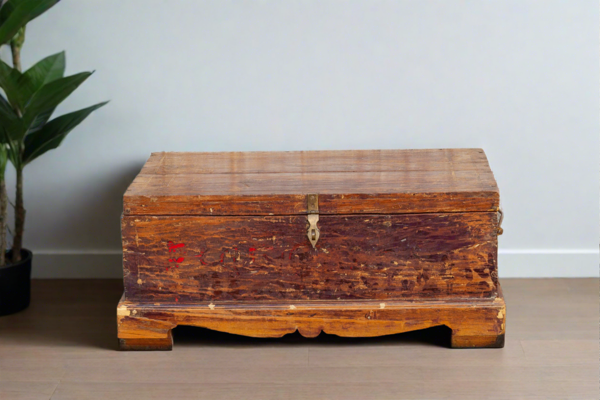 19th Century Indo-Portuguese Goa Painted Trunk