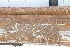 1840's Indian Pondicherry Floral & Elephant Carved Beam