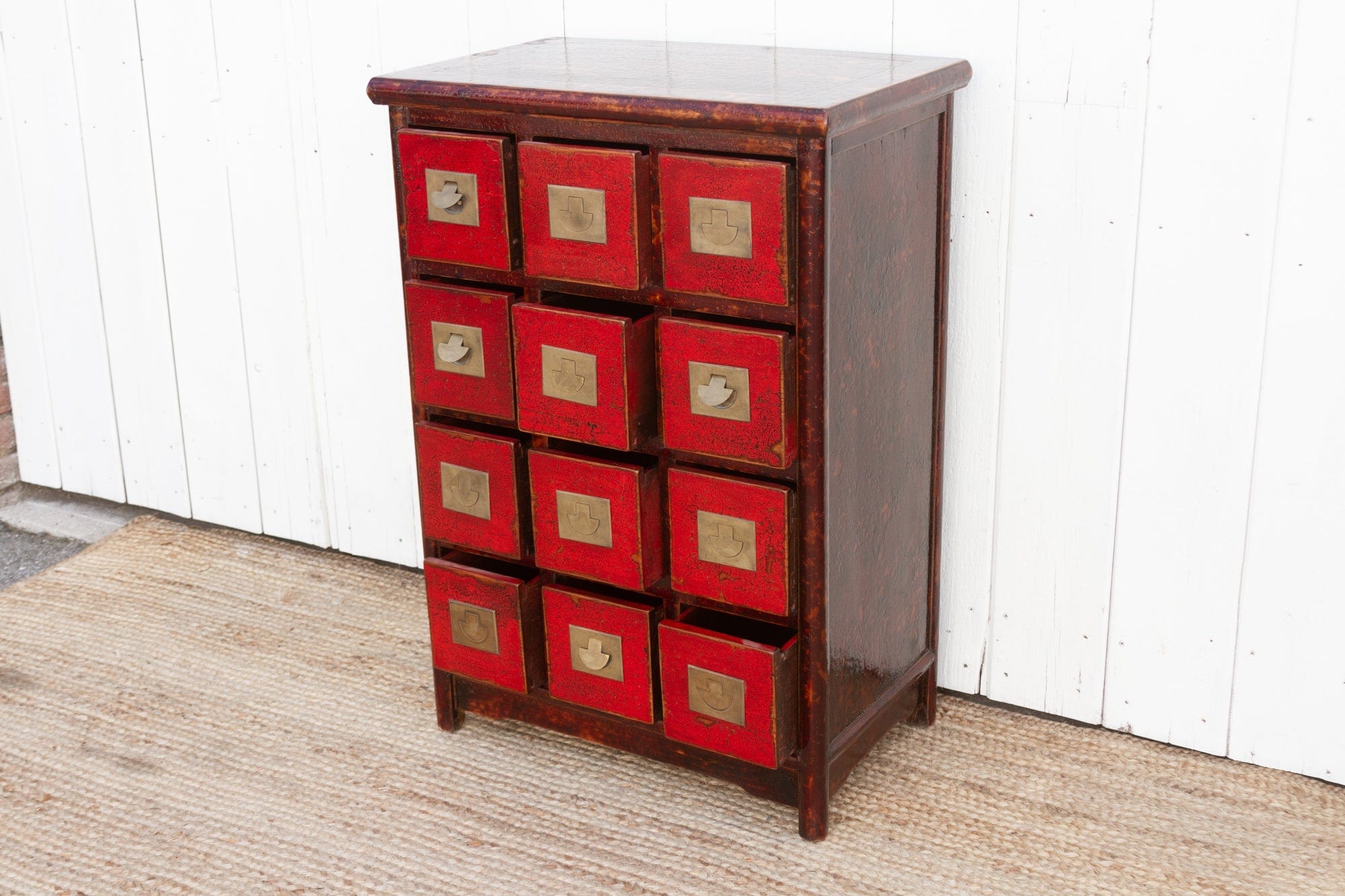 12-Drawer Asian Campaign Dresser