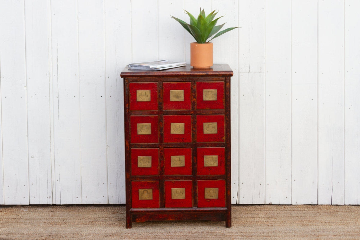 12-Drawer Asian Campaign Dresser