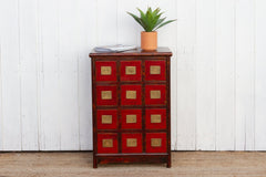 12-Drawer Asian Campaign Dresser