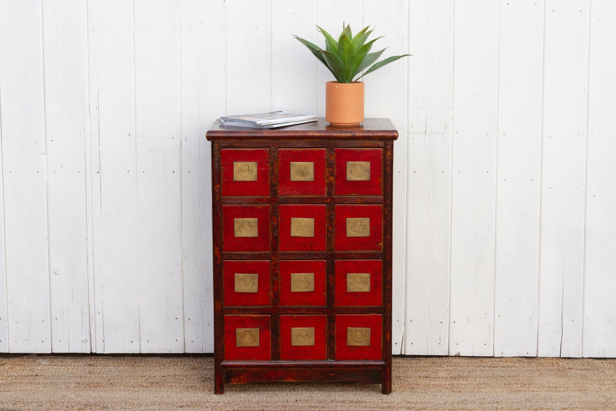 12-Drawer Asian Campaign Dresser
