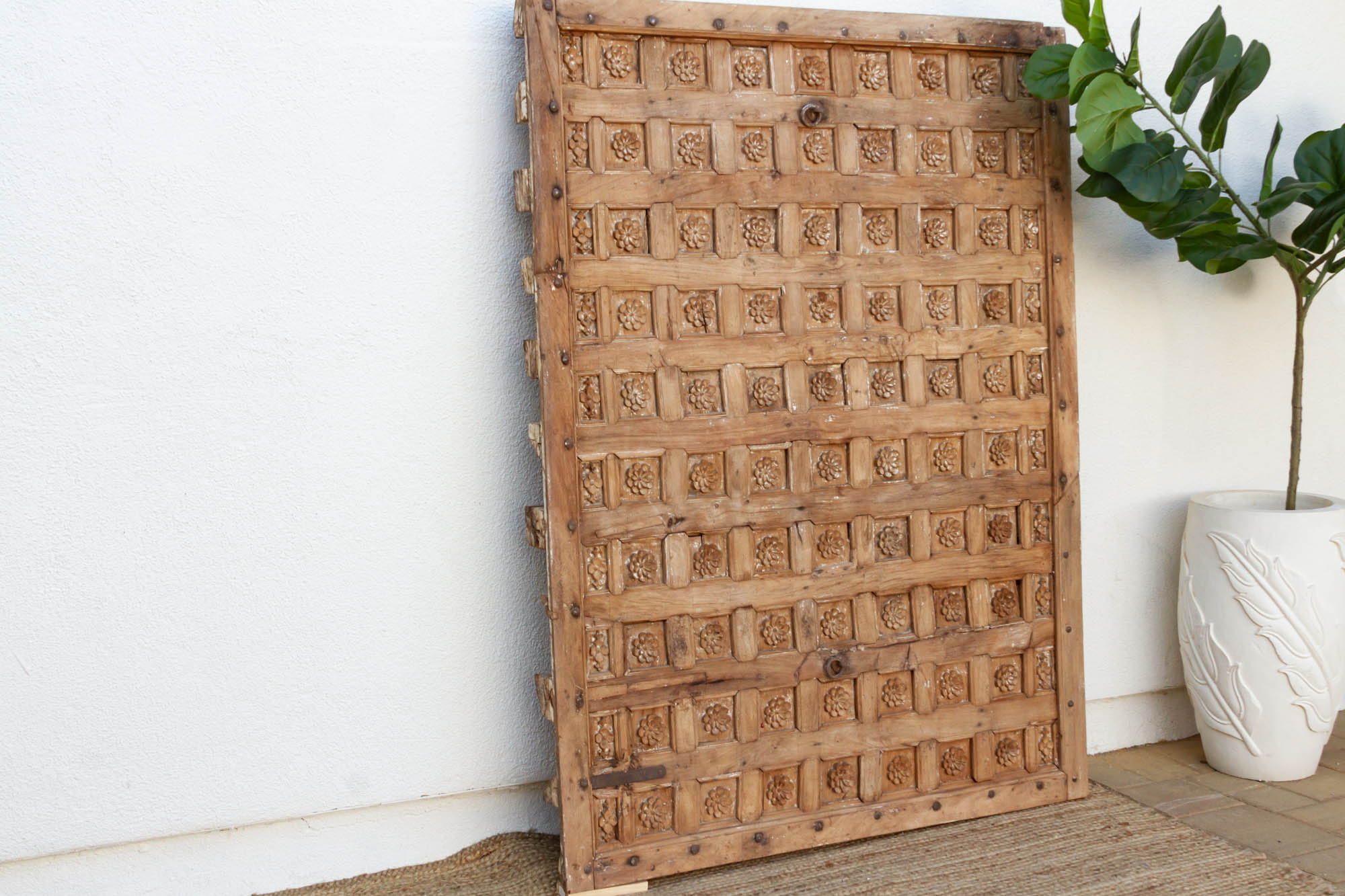 18th Century Bikaner Carved Ceiling Panel