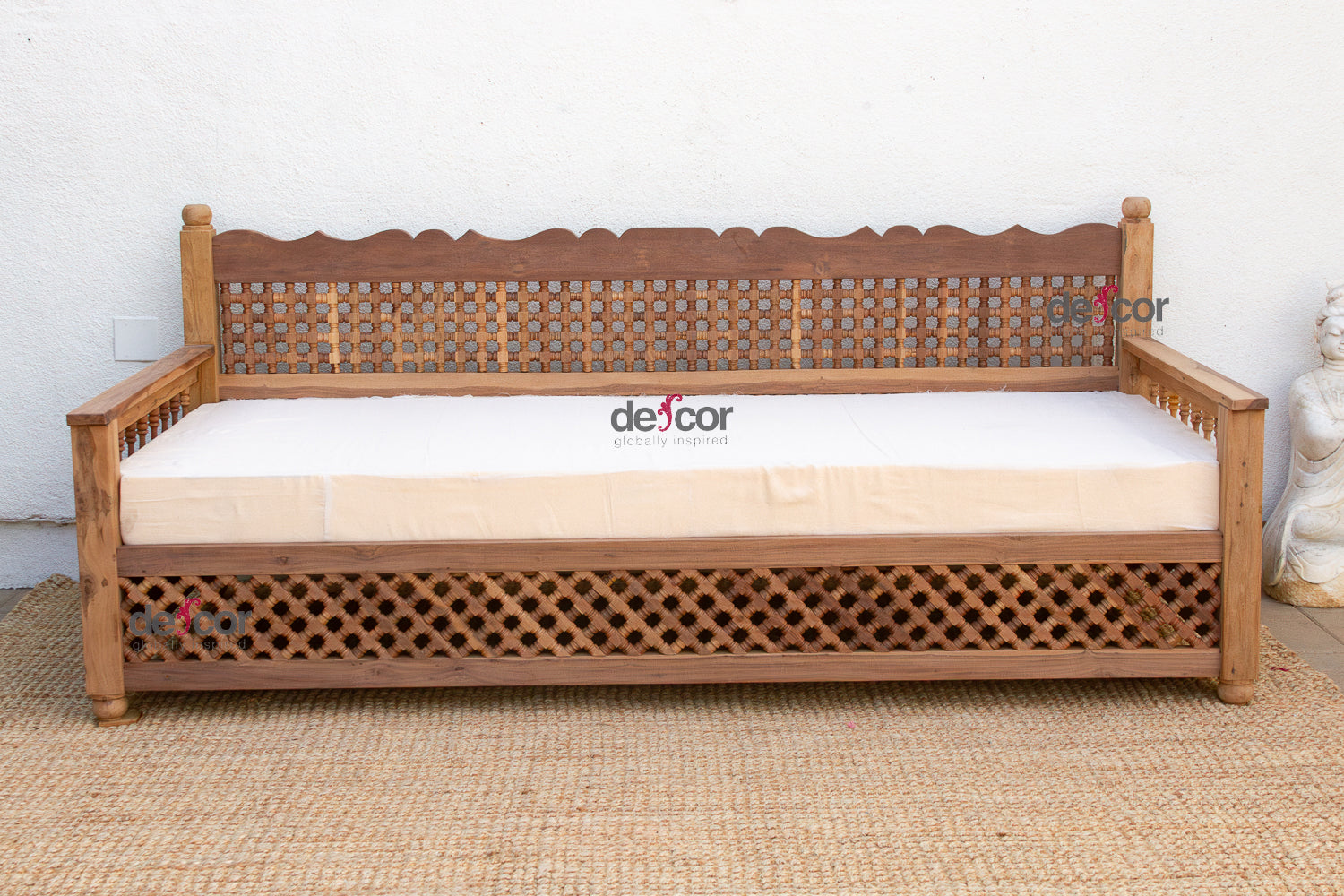 96" Long Moroccan Mousharabi Daybed Sofa
