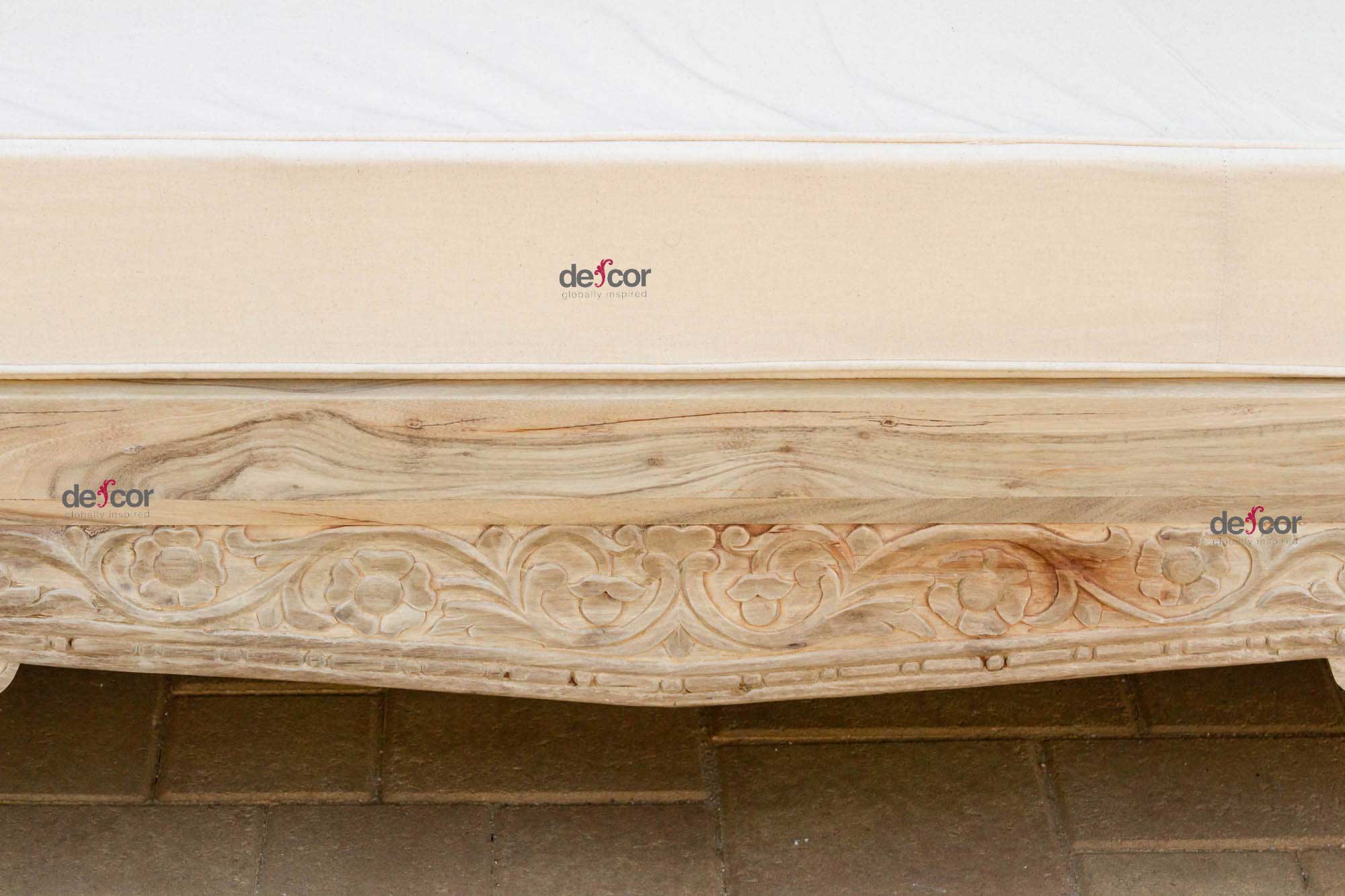 102" Beautifully Carved Opium Teak Daybed
