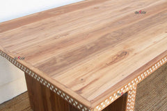 96" Long Mother of Pearl Inlay Dining Table