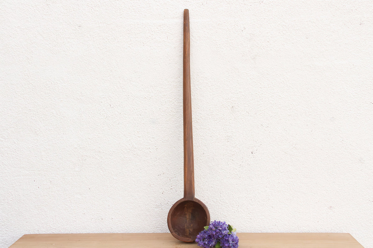 39" Long Hand-carved Wooden Ladle