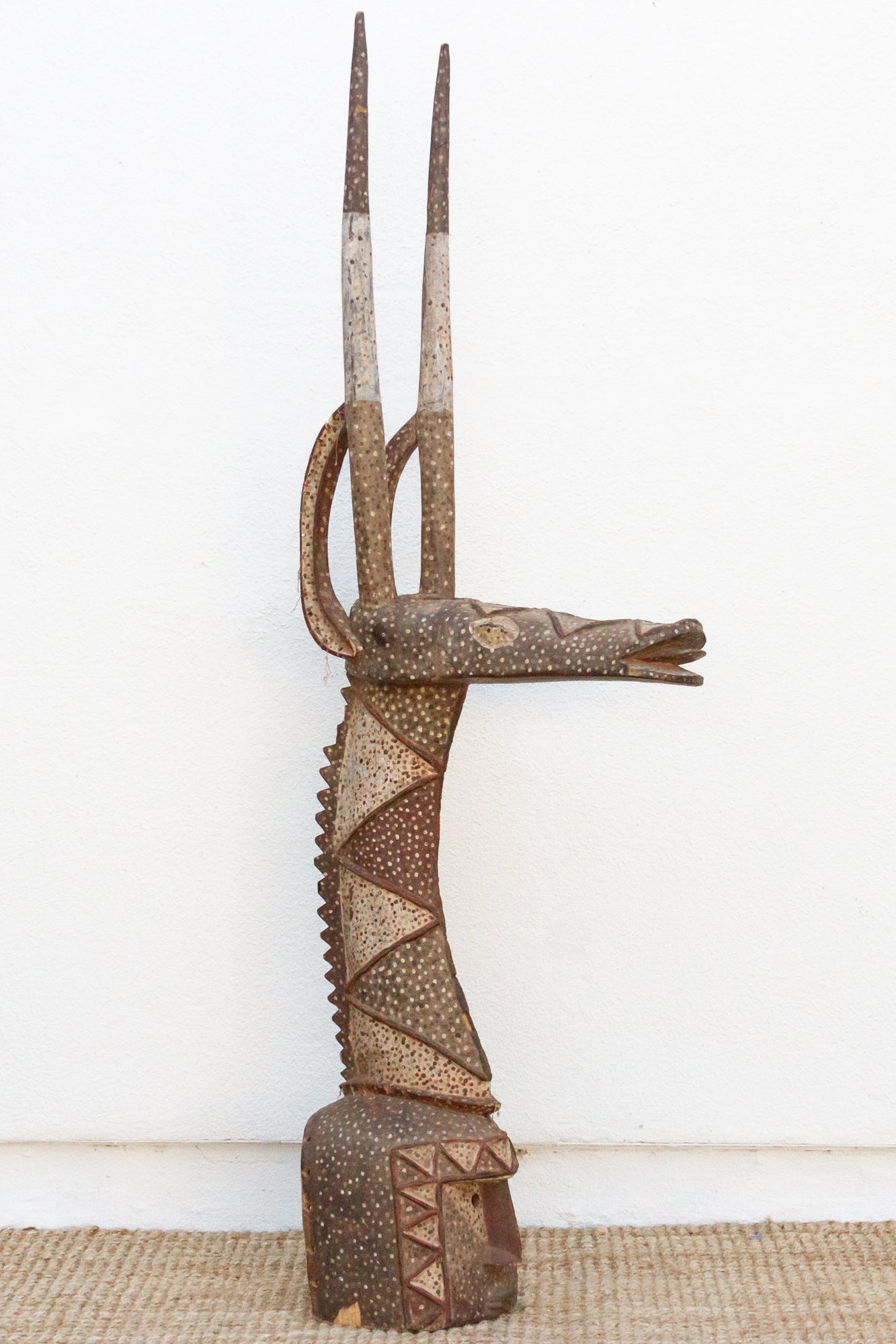 19th Century 83" Tall African Antelope Adone
