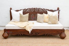76" Long Royal Bali Carved Reclaimed Teak Sofa