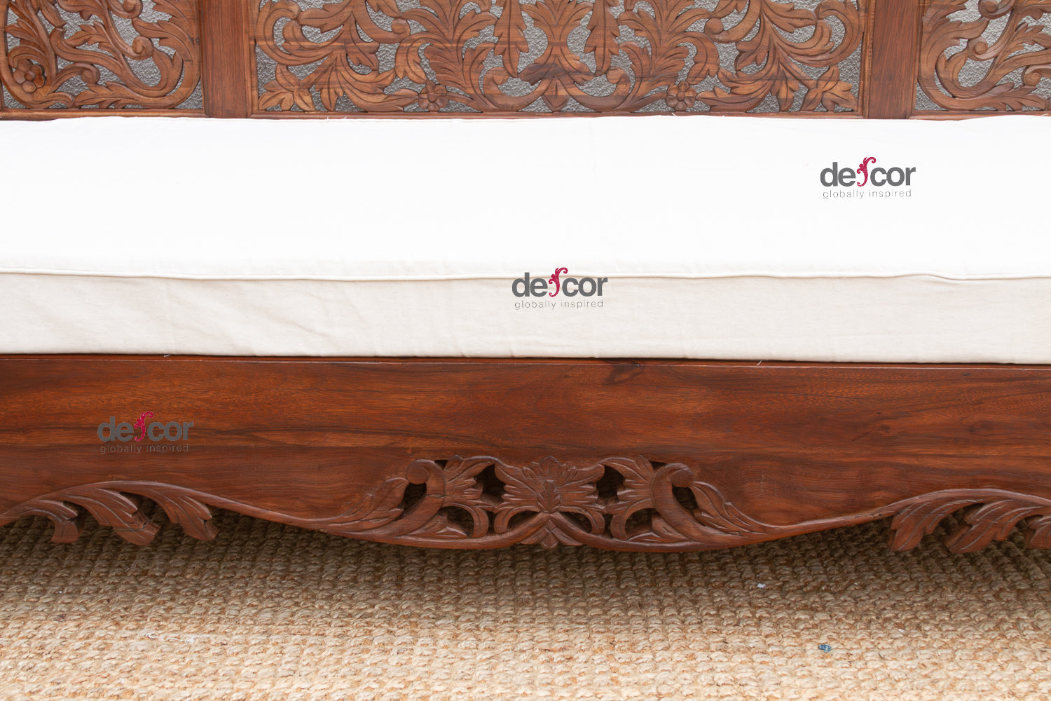76" Long Royal Bali Carved Reclaimed Teak Sofa