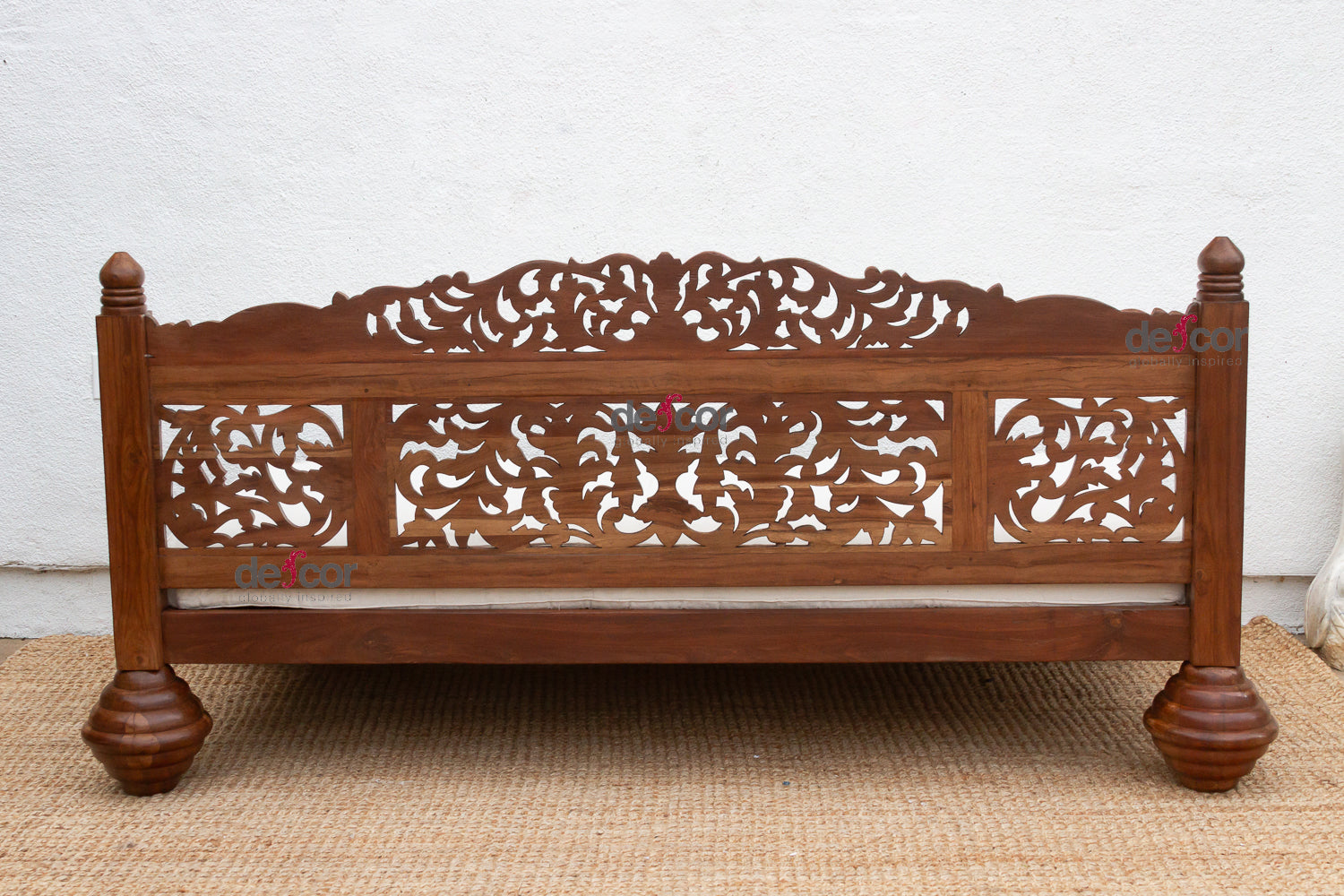 76" Long Royal Bali Carved Reclaimed Teak Sofa