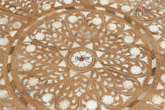 24" DM Scalloped Edge Inlay Side Table (Trade)