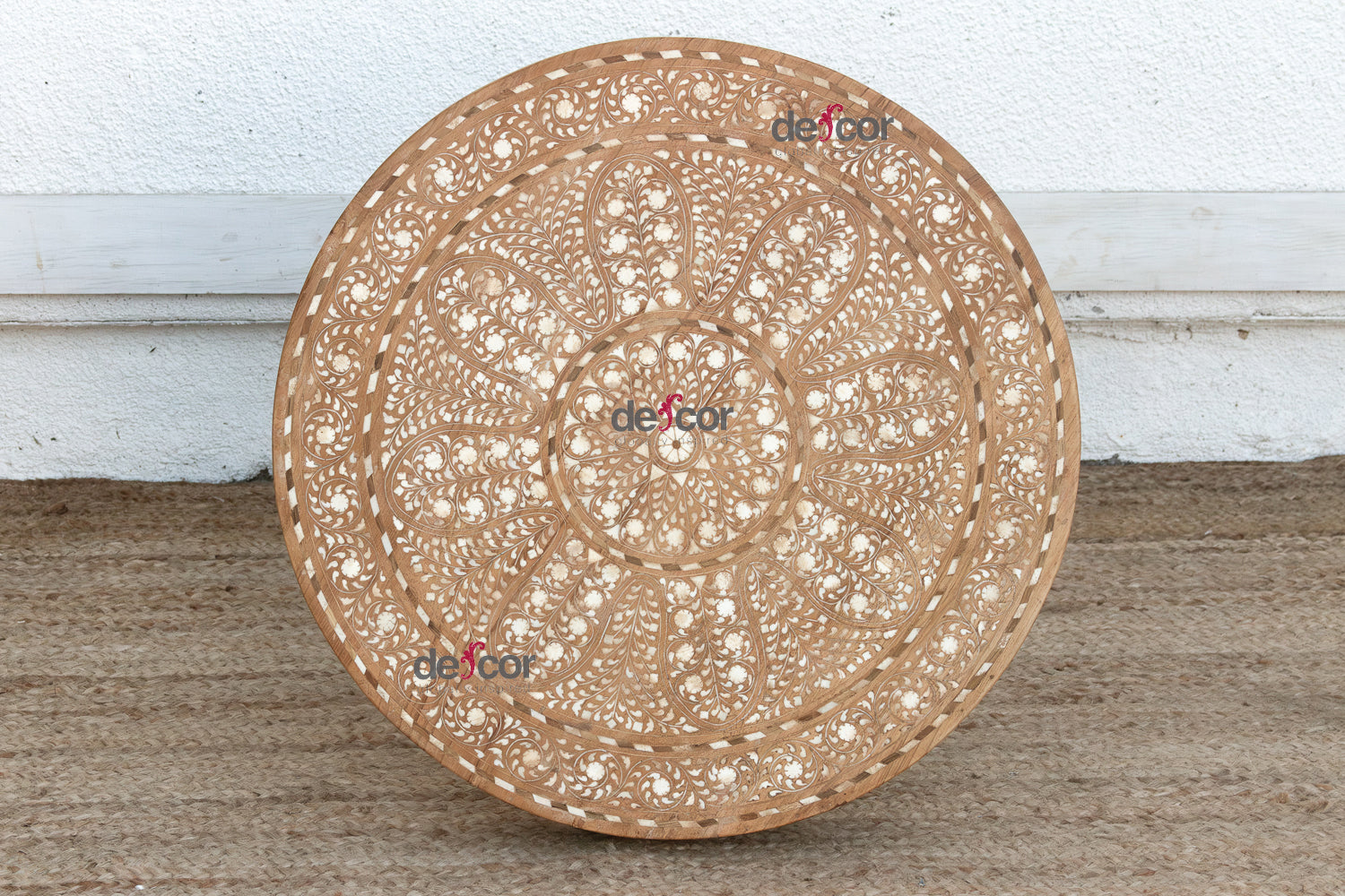 24" DM Scalloped Edge Inlay Side Table (Trade)