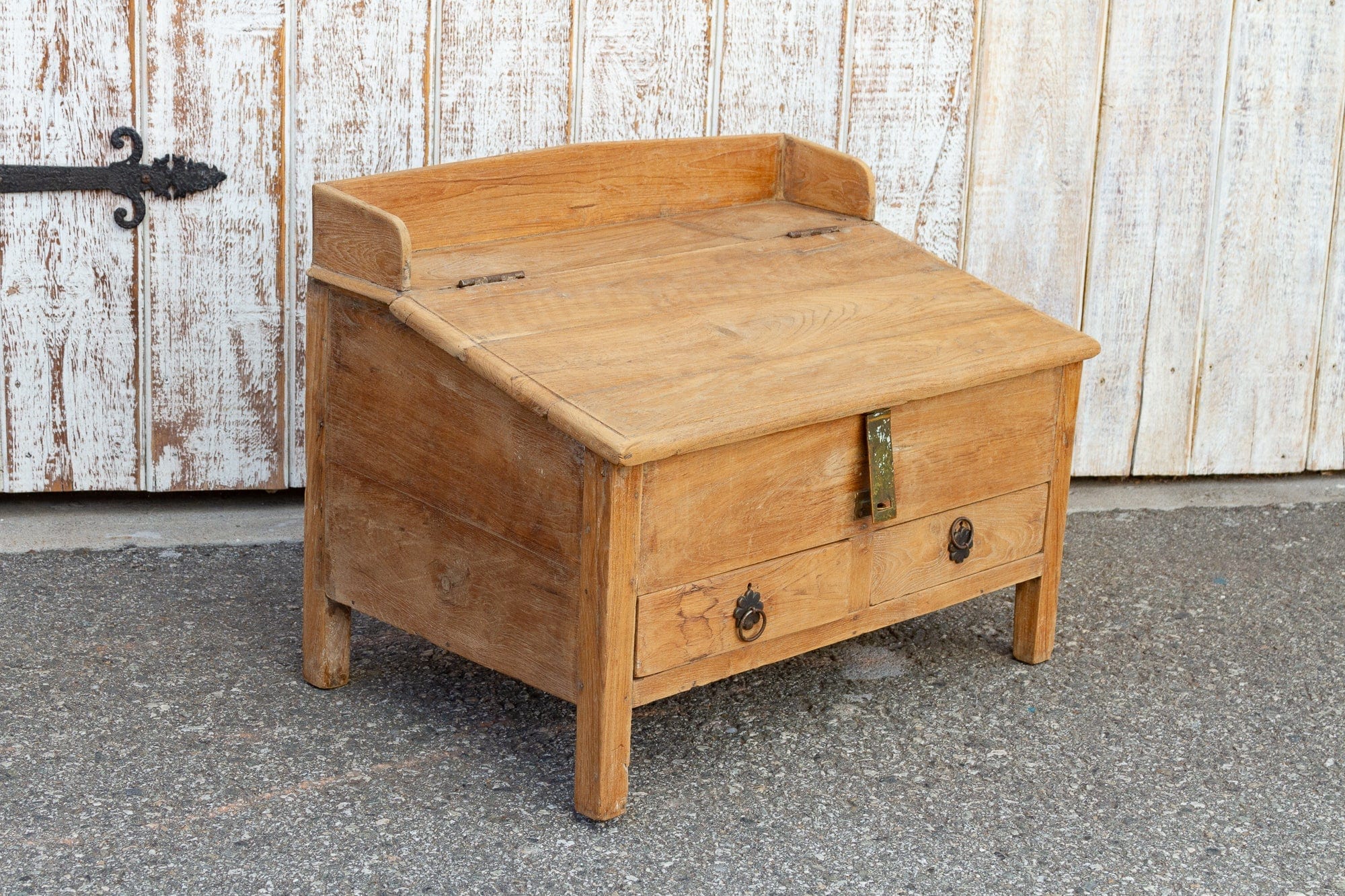 19th Century British Colonial Teak Low Desk