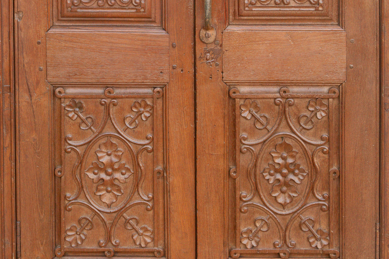 19th Century Carved Medallion Slim Cabinet