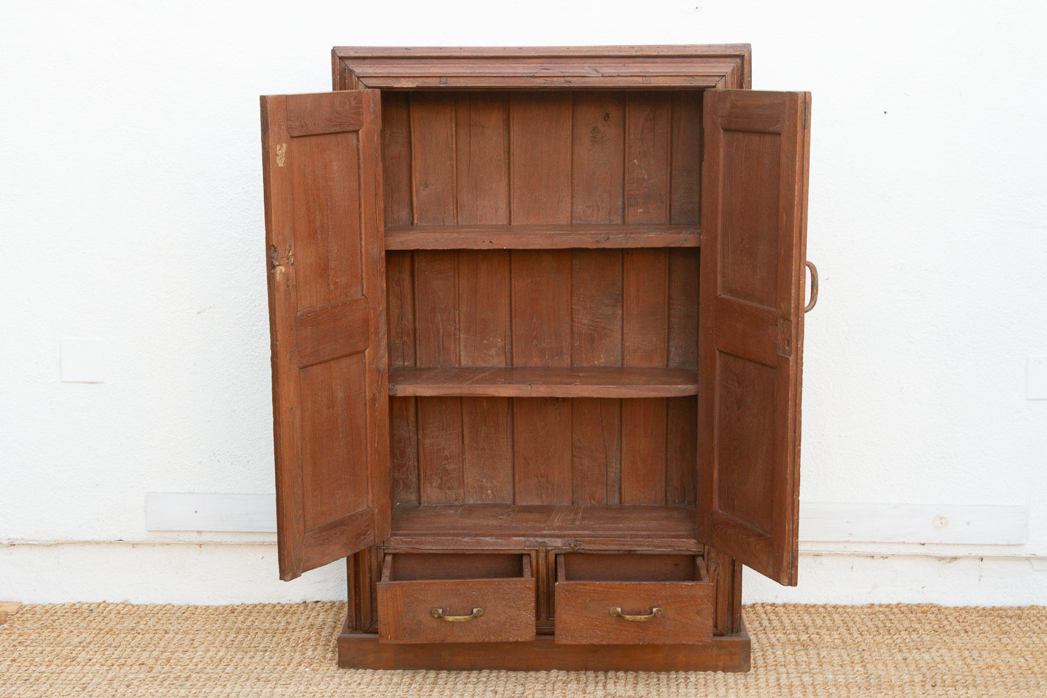 19th Century Carved Medallion Slim Cabinet
