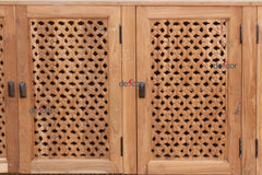 88" Long Old Teak Floral Jali Sideboard