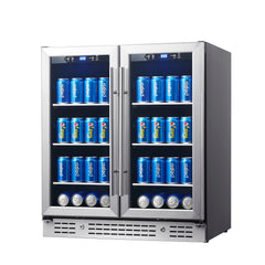 30-Inch Dual-Zone Beverage Refrigerator