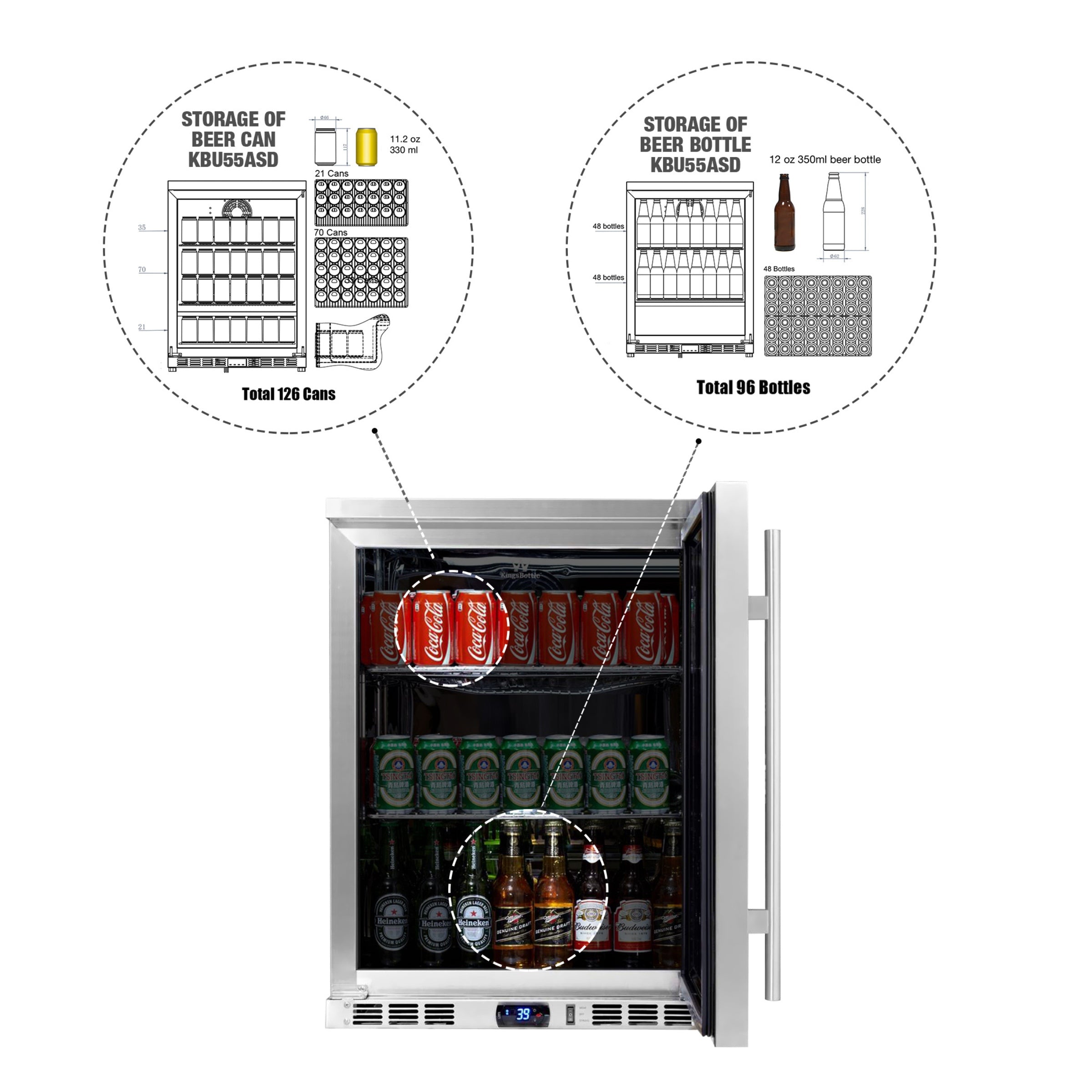 24-Inch Outdoor Beverage Refrigerator