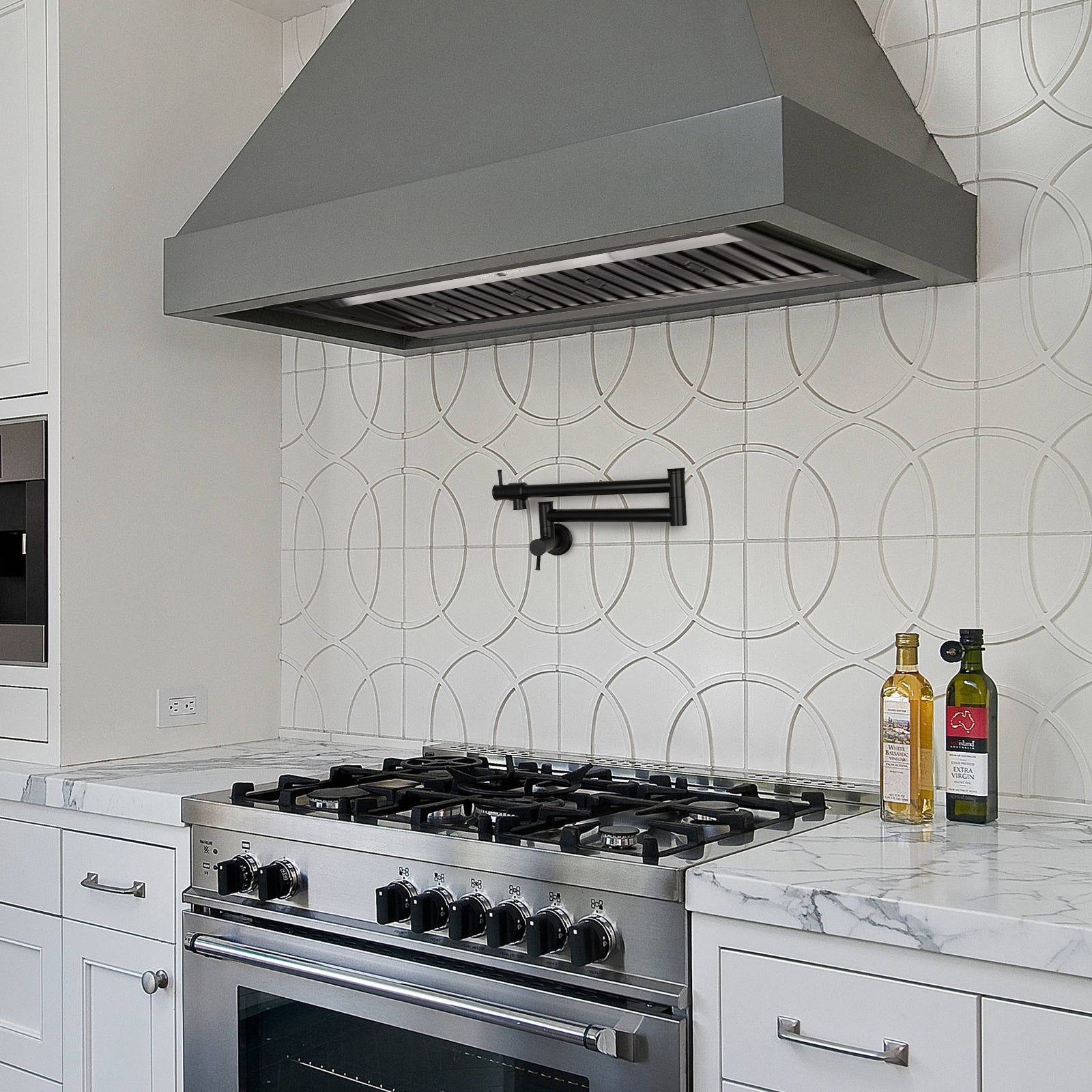 36" Range Hood Insert, Ultra Quiet Stainless Steel 6" Ducted with 600 CFM Powerful Suction