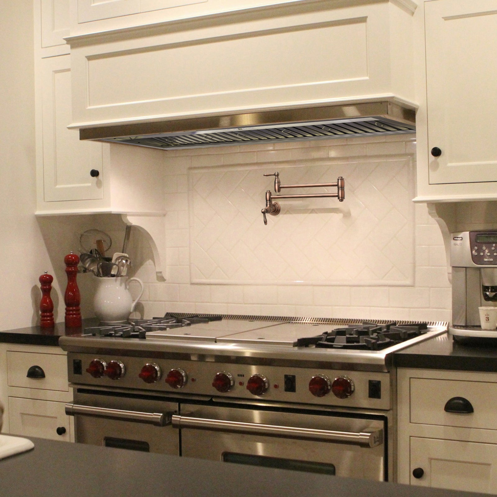42" Range Hood Insert, Ultra Quiet Stainless Steel 8" Ducted with 1200 CFM Powerful Suction