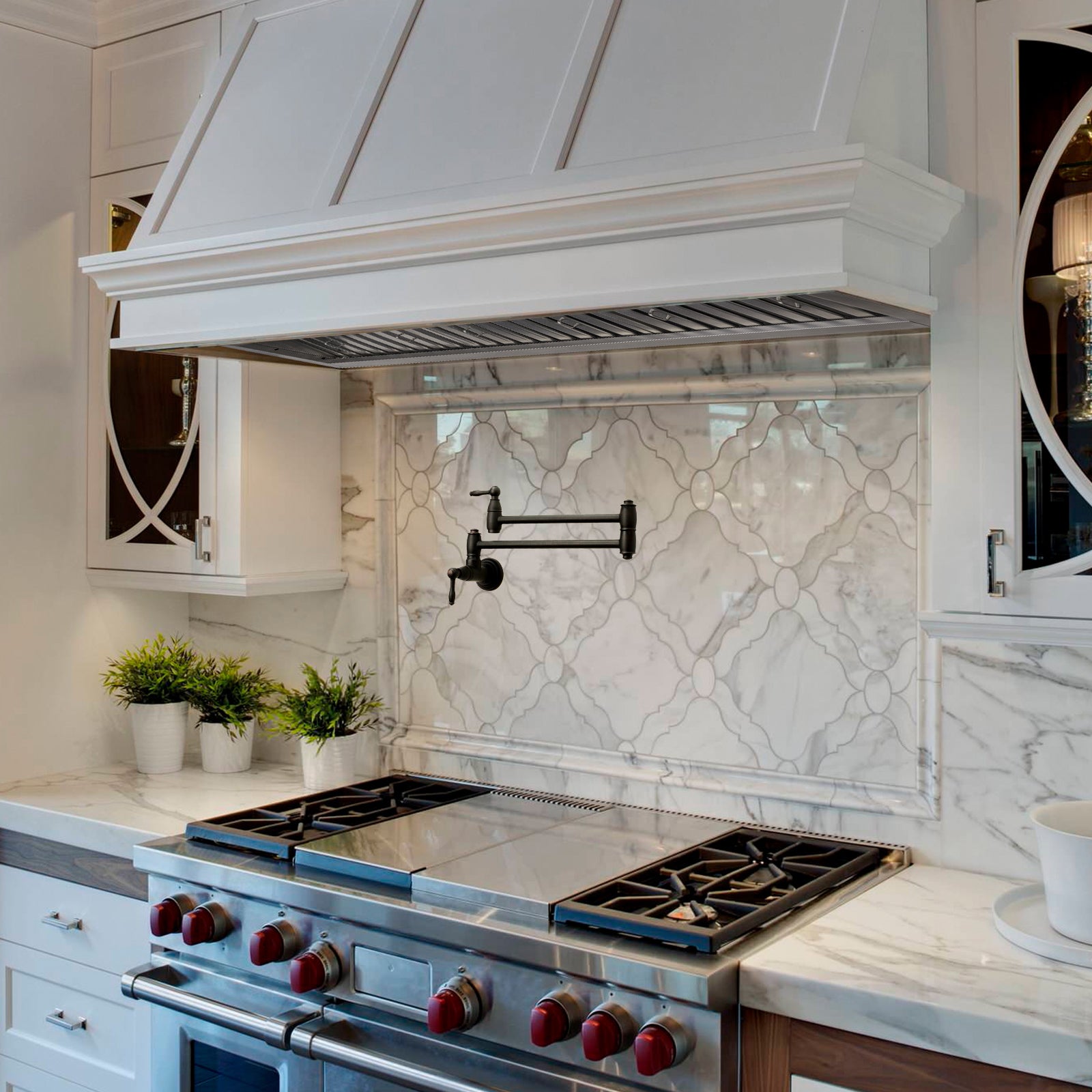 42" Range Hood Insert, Ultra Quiet Stainless Steel 8" Ducted with 1200 CFM Powerful Suction