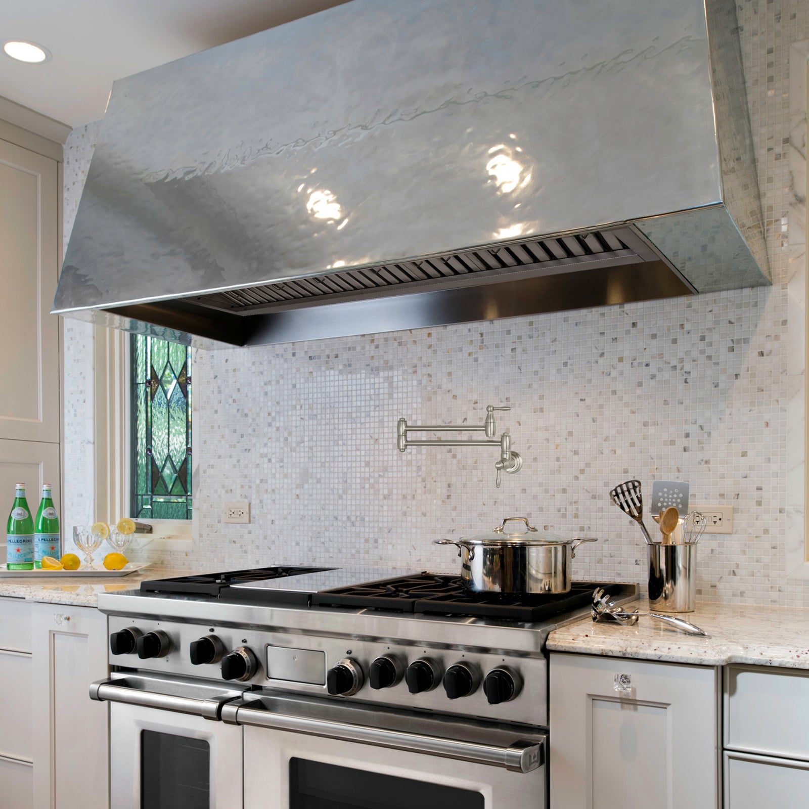 48" Range Hood Insert, Ultra Quiet Stainless Steel 8" Ducted with 1200 CFM Powerful Suction