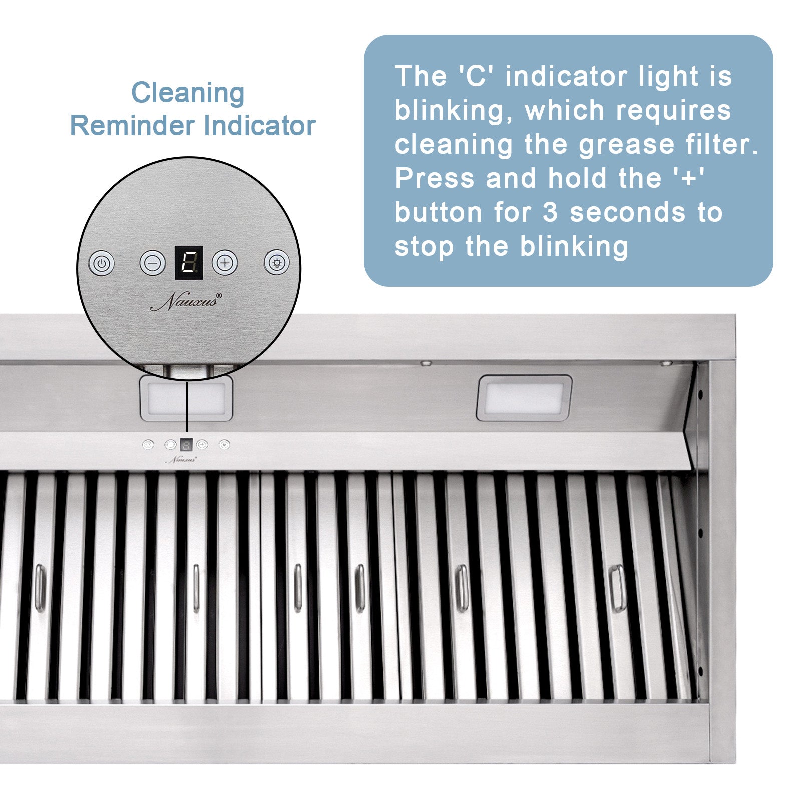 48" Range Hood Insert, Ultra Quiet Stainless Steel 8" Ducted with 1200 CFM Powerful Suction