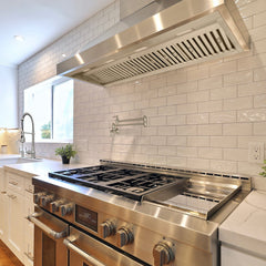54" Range Hood Insert, Ultra Quiet Stainless Steel 8" Ducted with 1200 CFM Powerful Suction