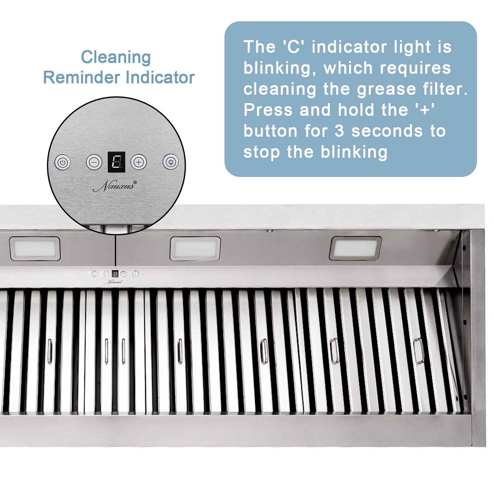 60" Range Hood Insert, Ultra Quiet Stainless Steel 8" Ducted with 1200 CFM Powerful Suction
