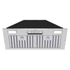 30" Range Hood Insert, 600 CFM Built-in Stainless Steel Kitchen Hood with LED Lights