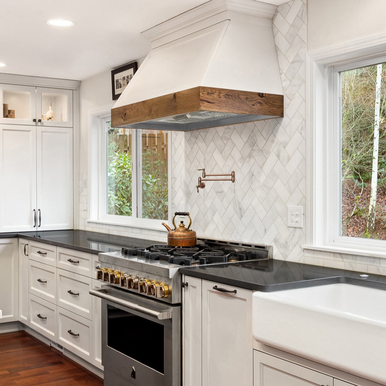 30" Range Hood Insert, 600 CFM Built-in Stainless Steel Kitchen Hood with LED Lights
