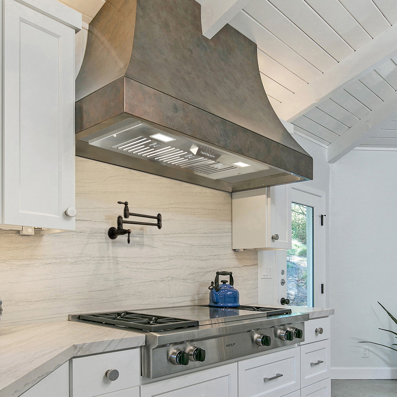 36" Range Hood Insert, 600 CFM Built-in Stainless Steel Kitchen Hood with LED Lights