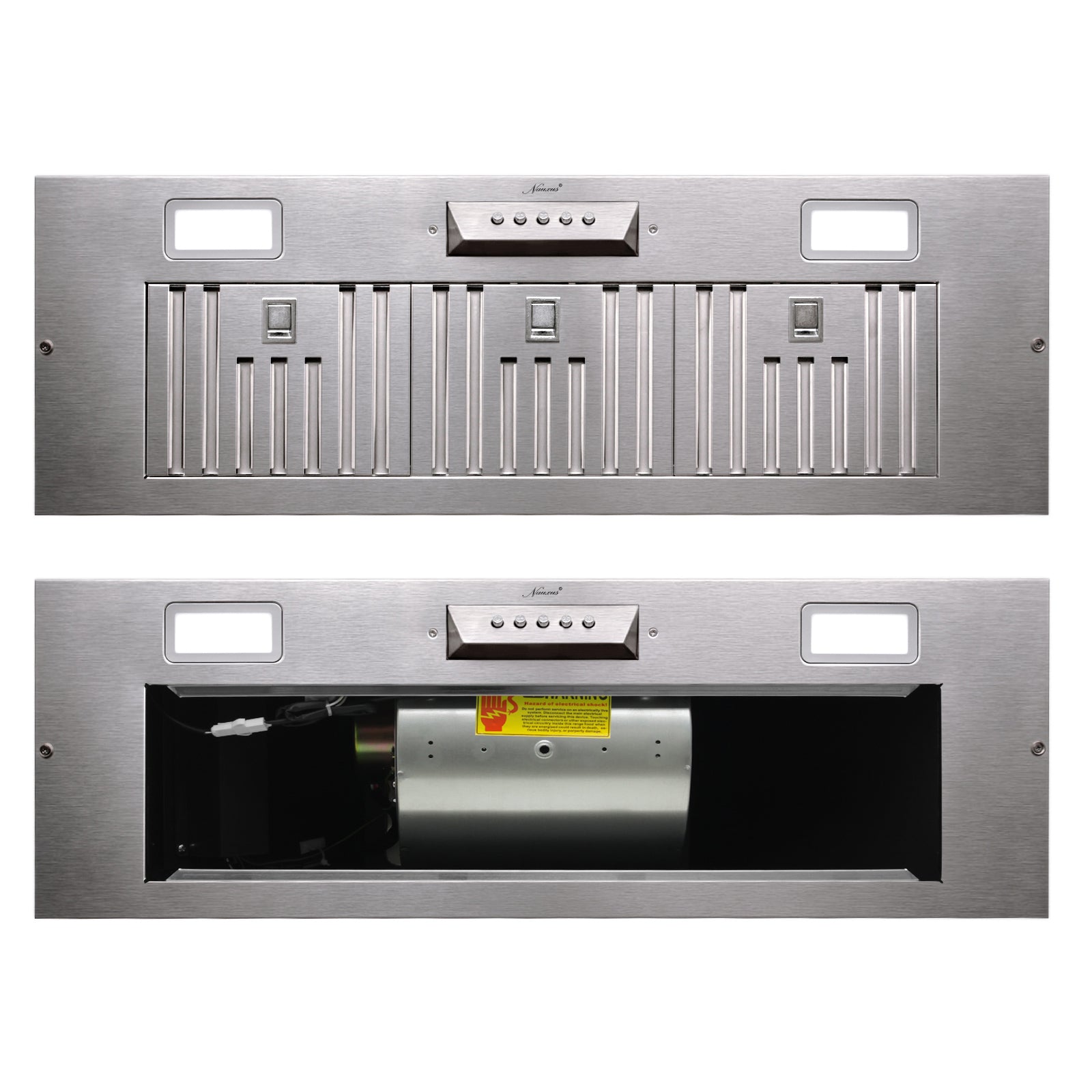 36" Range Hood Insert, 600 CFM Built-in Stainless Steel Kitchen Hood with LED Lights