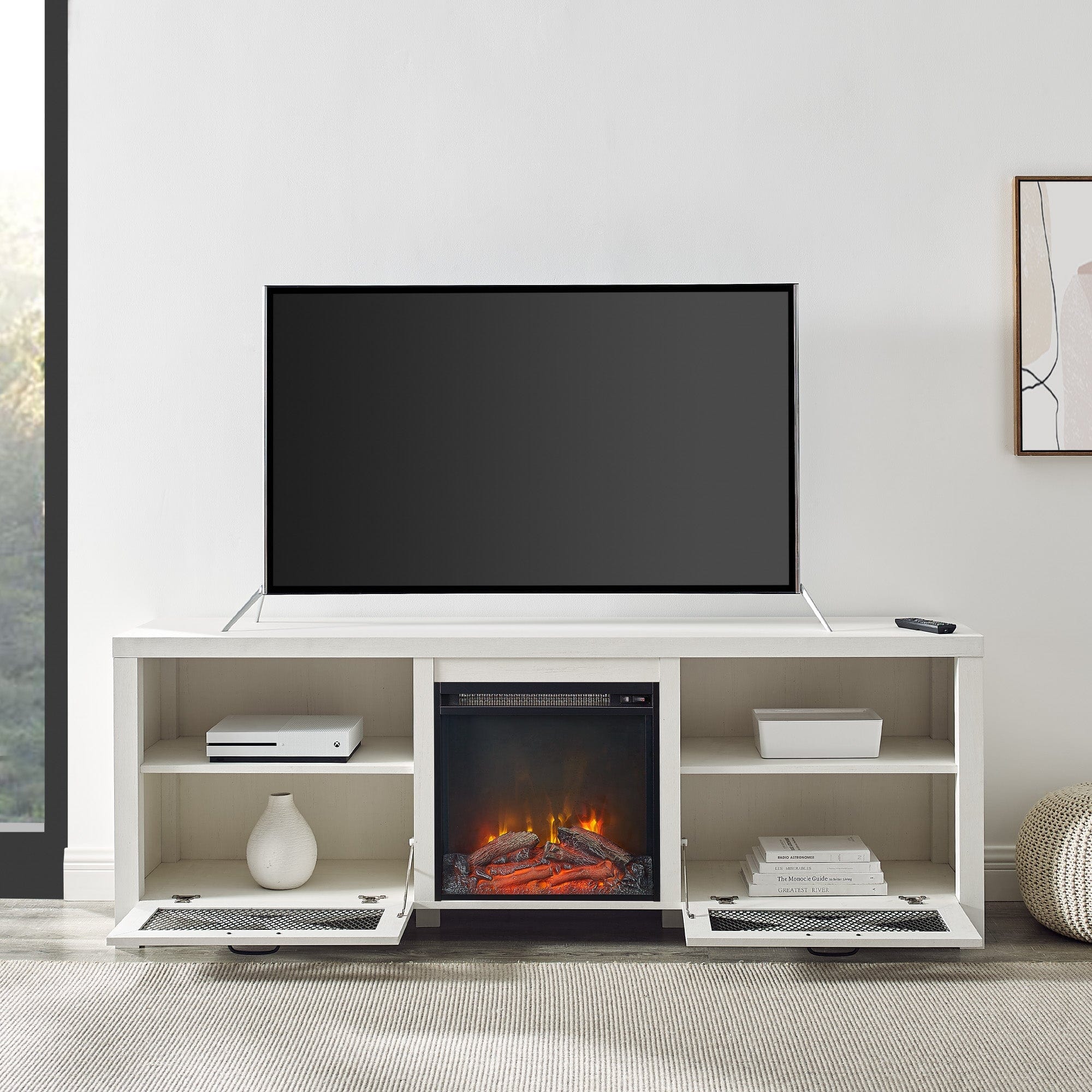 Abilene 70" Rustic Farmhouse Fireplace TV Stand