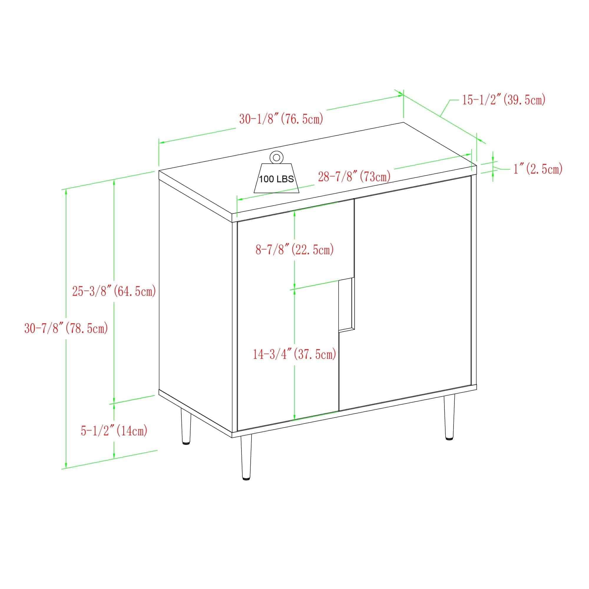 Addison Modern Color Pop Accent Cabinet