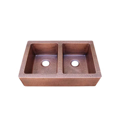 Akicon Double Bowl Custom Farmhouse Apron Copper Kichen Sink
