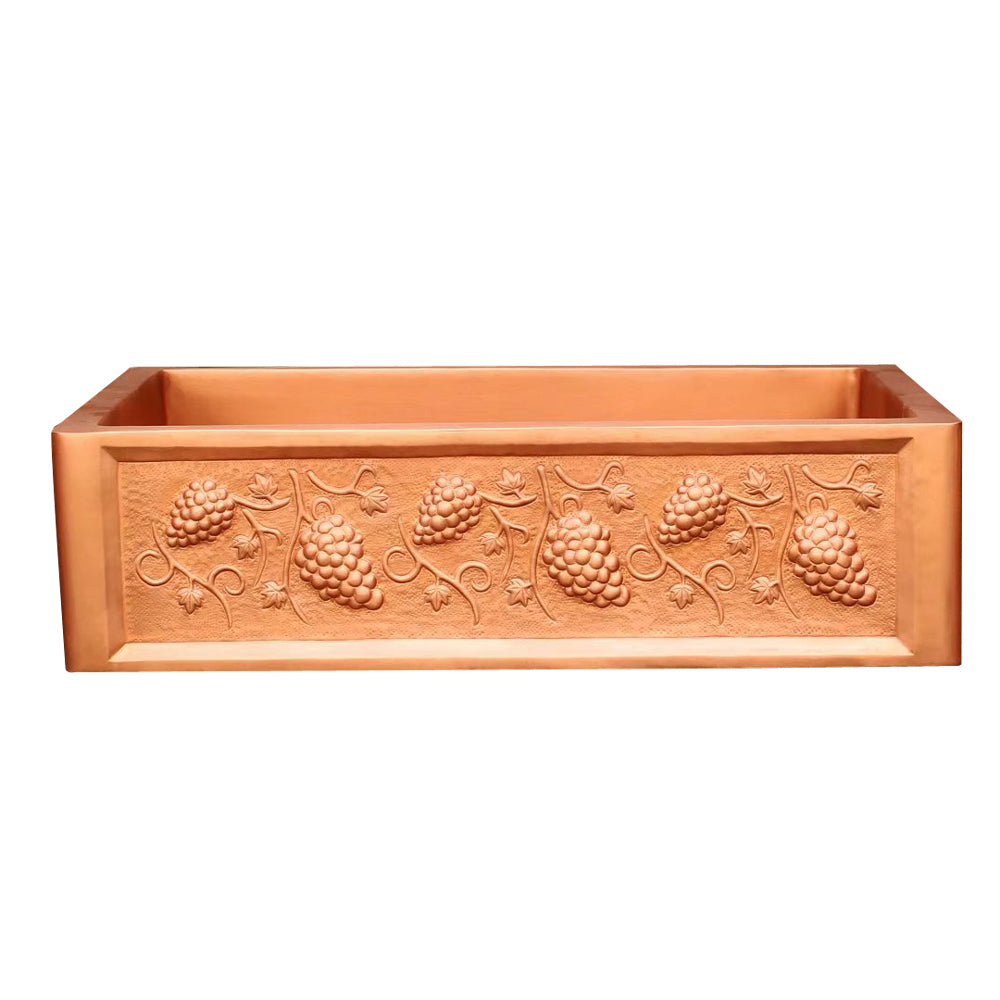 Akicon Custom Single Bowl Farmhouse Kitchen Copper Sink