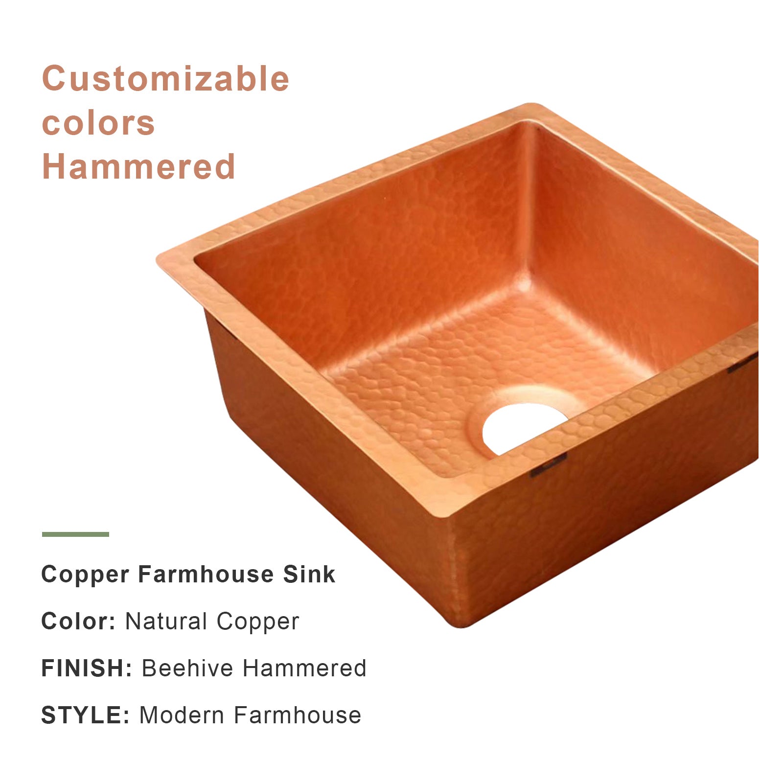 Akicon Custom Handmade Copper Bar Sink