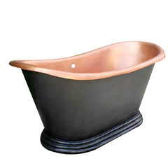 Akicon Handmade Copper Ceramic Bathtub Freestanding Artisan Tub