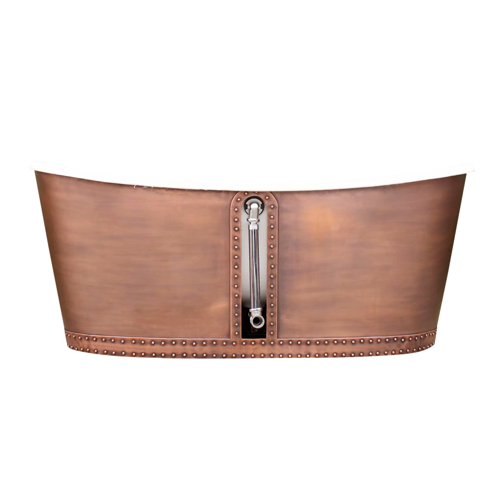Akicon Custom Copper Ceramic Freestanding Bathtub Handmade Luxury Tub