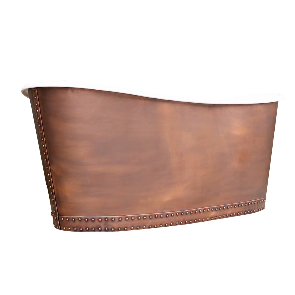 Akicon Custom Copper Ceramic Freestanding Bathtub Handmade Luxury Tub