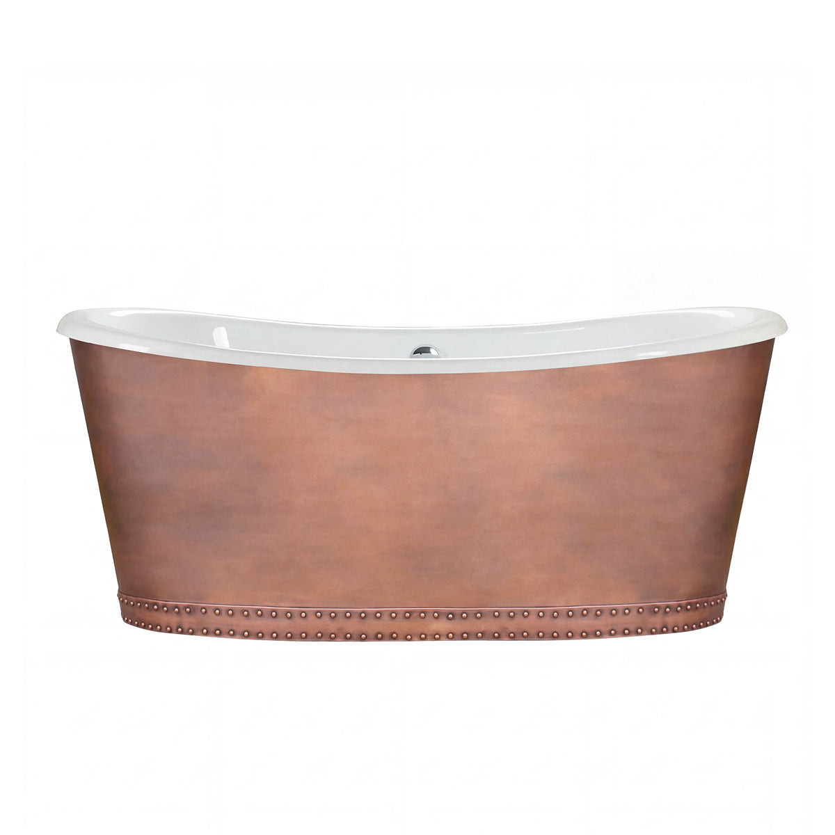 Akicon Custom Copper Ceramic Freestanding Bathtub Handmade Luxury Tub