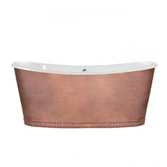Akicon Custom Copper Ceramic Freestanding Bathtub Handmade Luxury Tub