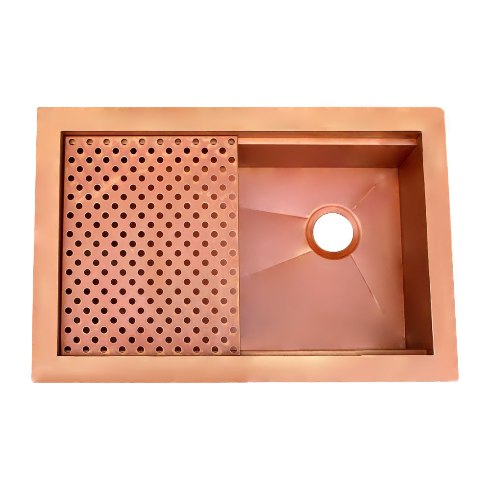 Akicon Custom Handmade Copper Undermount Workstation Kitchen Sink